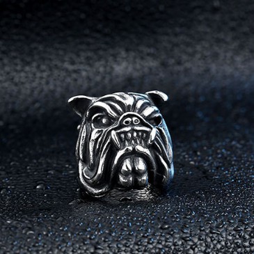 SEUSUK  Perhiasan Cincin Punk Vintage Retro Desain Bulldog untuk Pria