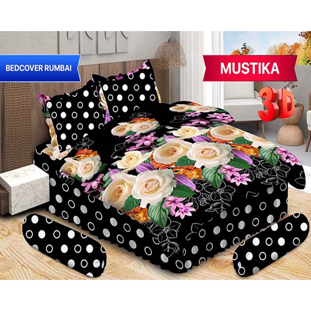 Bedcover Bonita Sprei Rumbai King 180x200 cm Motif Mustika
