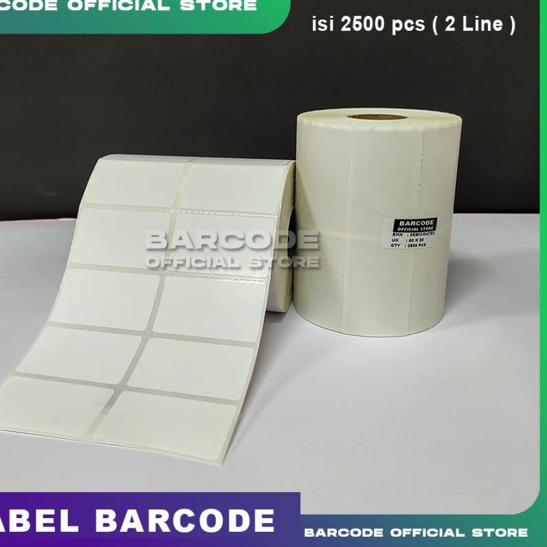 

Kertas Label Stiker Bare Semicoated Ukuran 50 X 30 MM Gap Perforasi 이