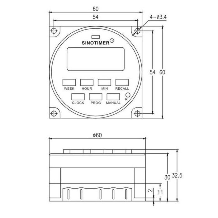 Digital Timer Sinotimer Programmable Timer Switch Relay 220V AC -SA62