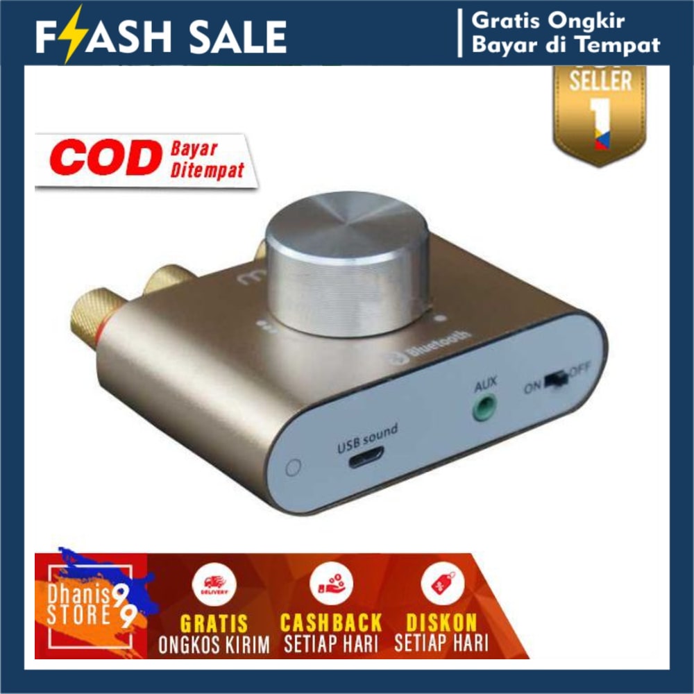 QQ Audio Bluetooth Receiver Stereo Amplifier Murah Wireless Ampli Speaker Blutut COD