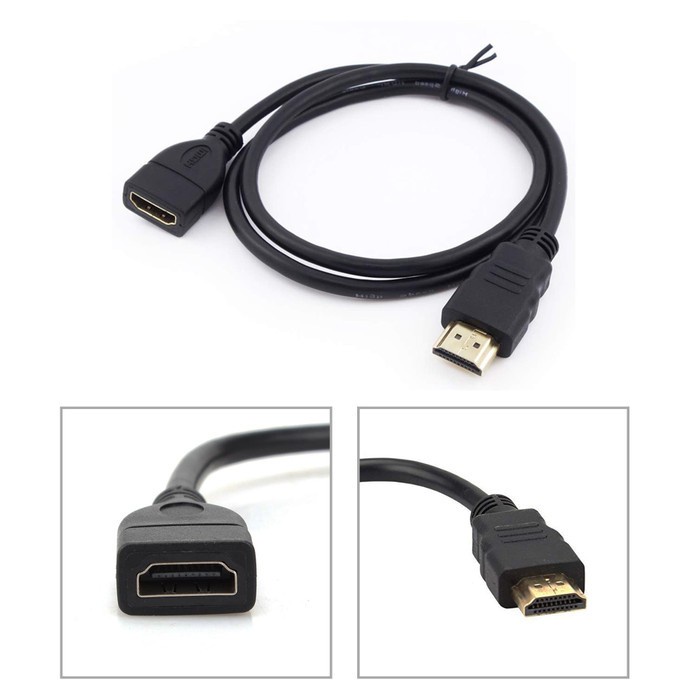 Kabel HDMI Male To Female Extension 30cm Extender Cable 0.3m / Dongle Wifi Android Smart TV Termurah