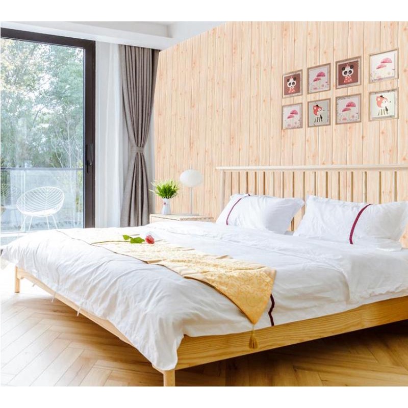 [COD] - Wallpaper Dinding Foam 3D Kecil Motif Kayu 70 x 70 CM/ walpaper dinding Foam