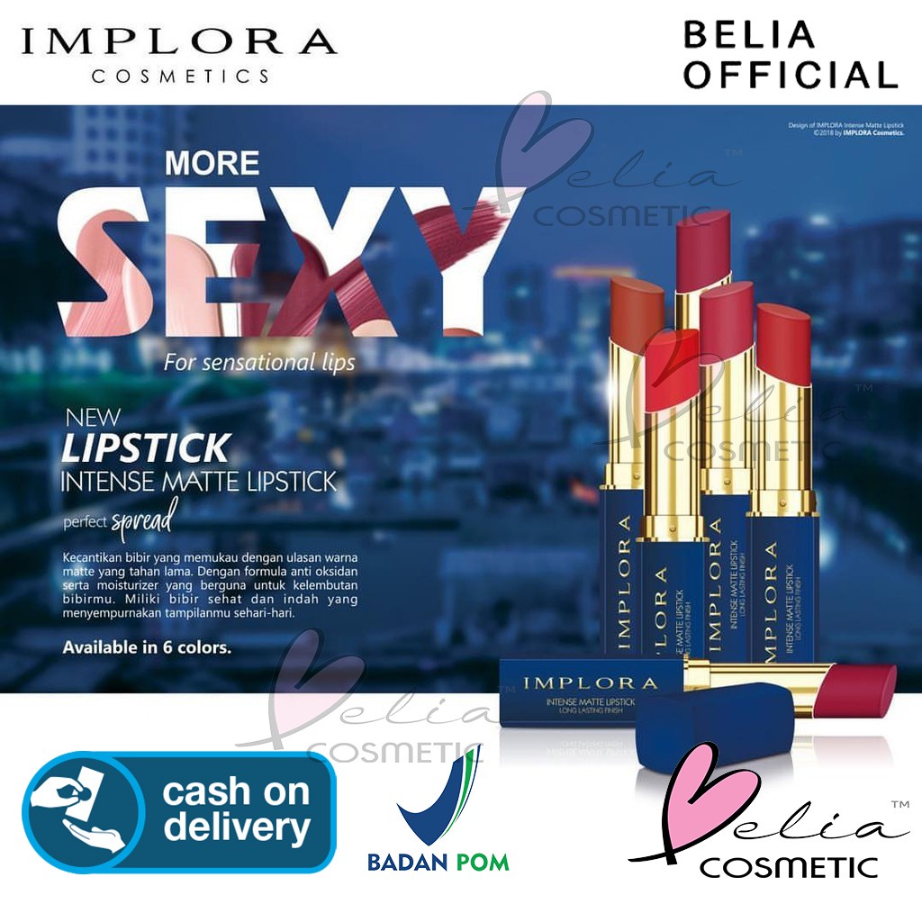 ❤ BELIA ❤ Implora (✔️BPOM) Intense Matte Lipstick Long Lasting Finish | lipstik mate implora