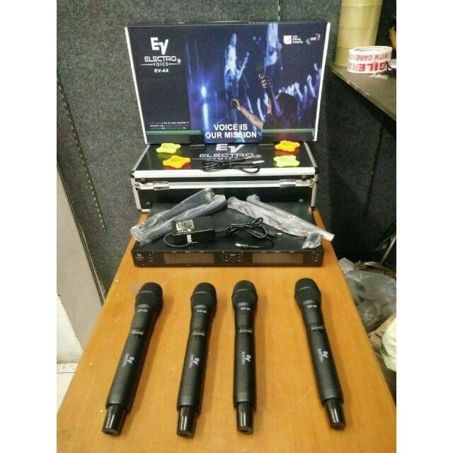 Original Mic EV Electro Voice EV-4X Wireless Microphone 4 Handle Multi