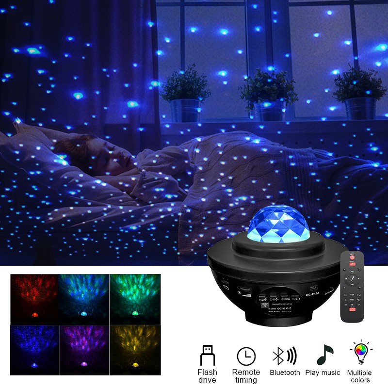 Lampu Proyektor Dengan Speaker Langit Malam Bintang 2in1 Galaxy Nebula Lamp Starry Projector Light Lampu Tidur