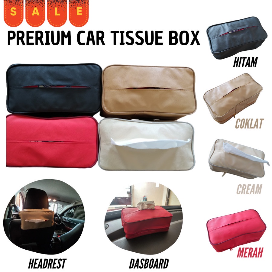 HITAM Tempat Tisu Mobil Kartu HP Kotak Tissue Car Holder Phone Card