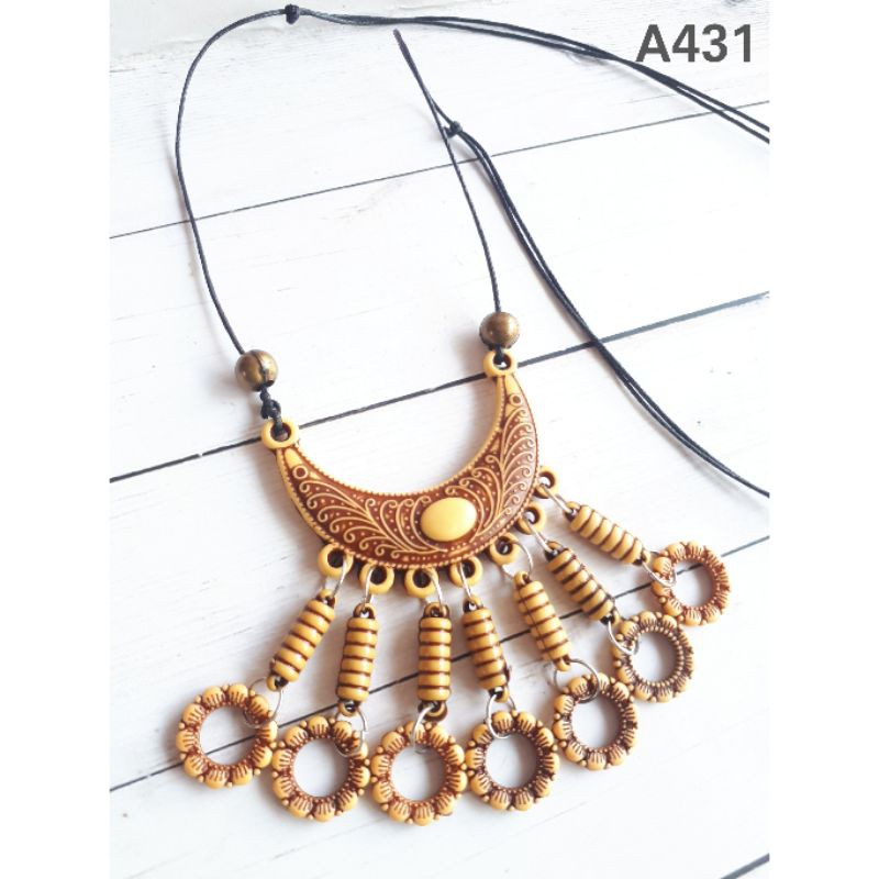 Kalung Etnik A431 Minang Aksesoris Kalung Perempuan Kalung Hijab Tali Panjang Kalung Pesta