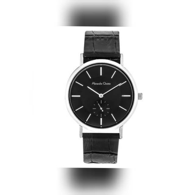 ALEXANDRE CHRISTIE WANITA AC 8575 LS ORIGINAL LEATHER ( BLACK SILVER )