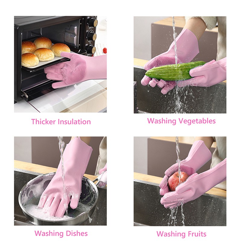 Perfin PFKL01 Sarung Tangan Cuci Piring Magic Silicone Cleaning Gloves Anti Panas