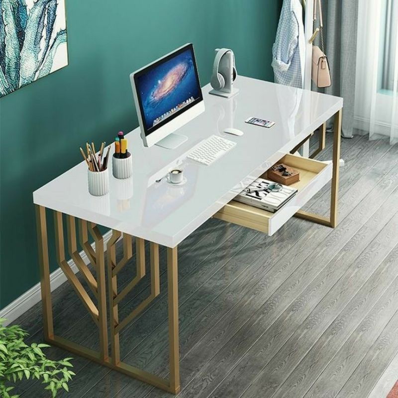 Meja Kerja Meja Kantor stainless modern kayu Mahoni