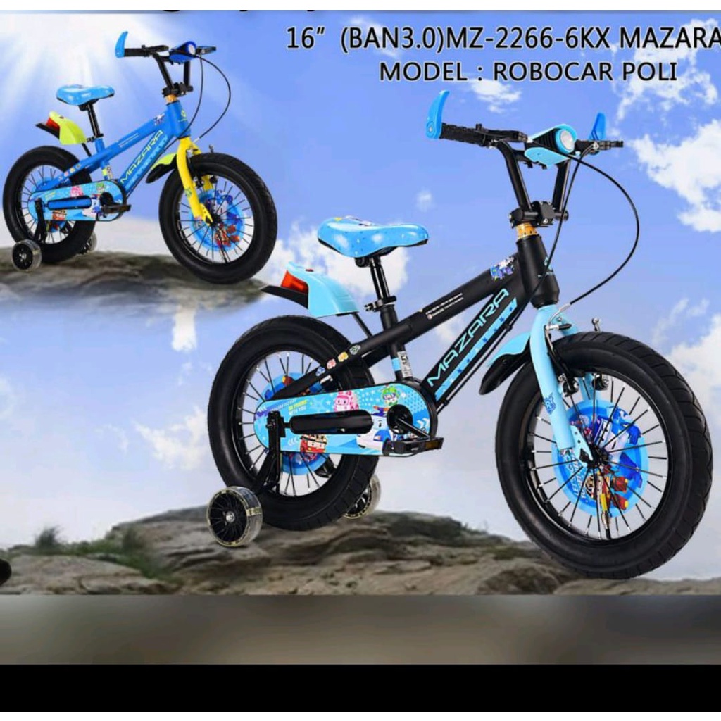 SEPEDA ANAK COWOK 16 MAZARA 16.MZ-2266-6KXX BAN JUMBOO ROBOCAR BY PASIFIC/HIGH QUALITY