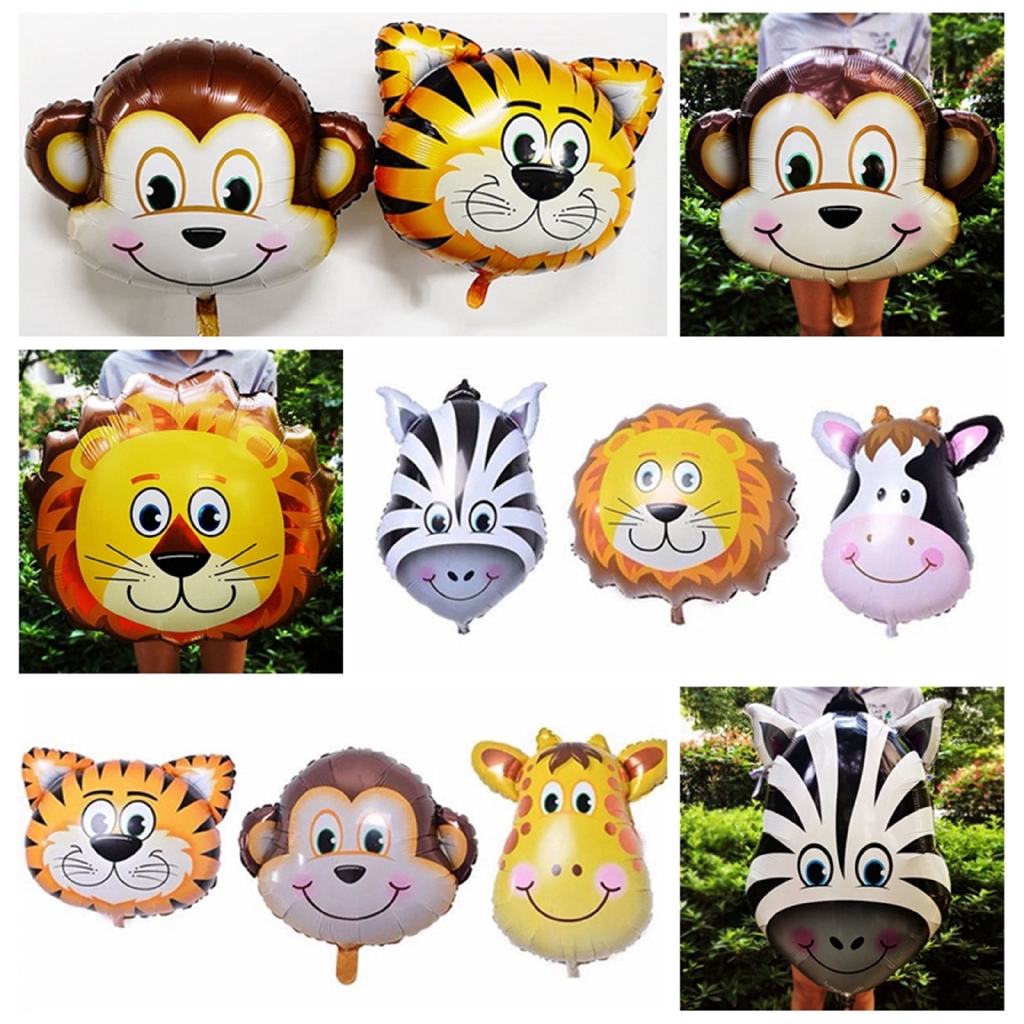 Balon Aluminum Foil Bentuk Kartun Hewan Harimau Untuk Dekorasi Pesta Ulang Tahun