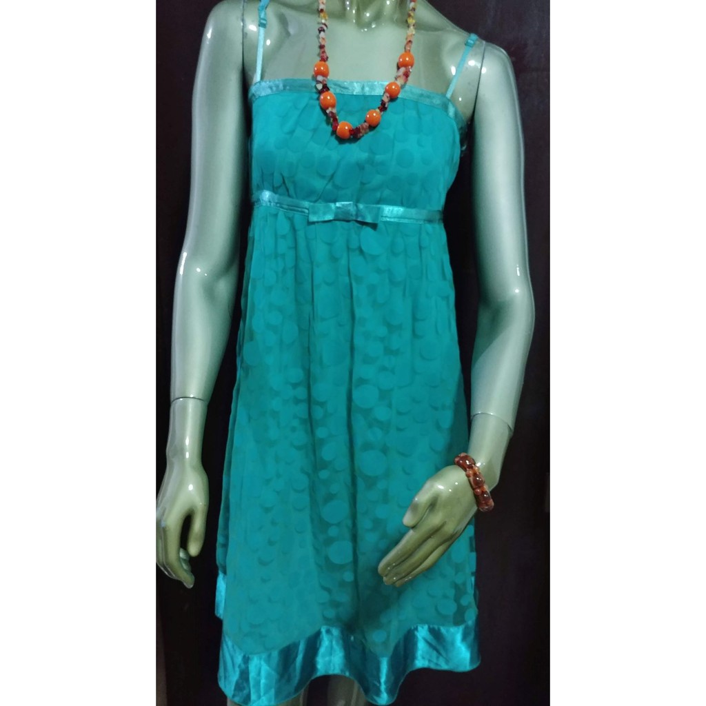 dress cantik hijau tosca