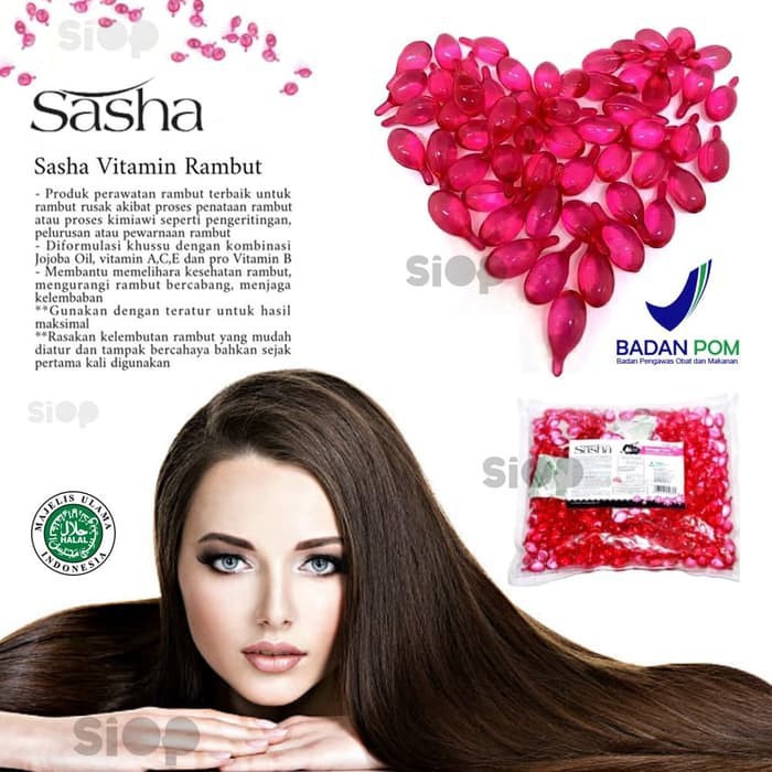 (GROSIR) Eceran Sasha Vitamin Rambut Rusak dan rambut hitam / sasha hair vitamin rambut murah origin