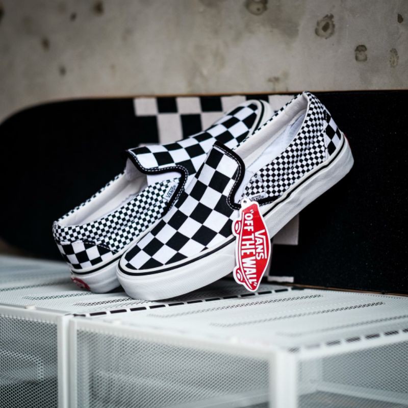 Sepatu Vans Slip On Mix Checkerboard Black White BNIBWT Sepatu Vans Pria Wanita Murah