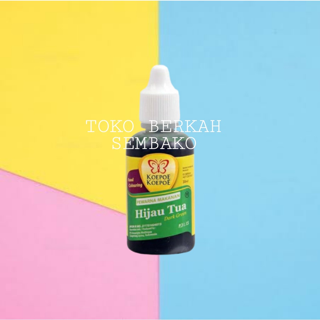 

Koepoe Koepoe Perwarna Makanan HIJAU TUA 30ml / Food Coloring Color Kupu Kupu