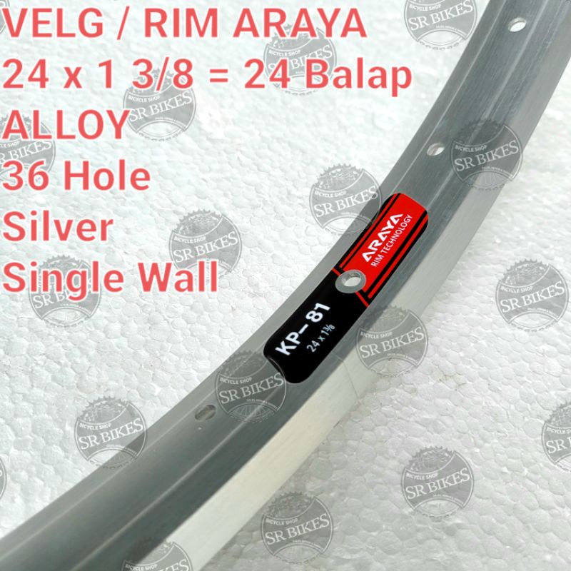 Velg Rims 24 x 1 3/8 = 24 Balap = ETRTO 540 Sepeda Minion Mini 36 HOLE. ARAYA