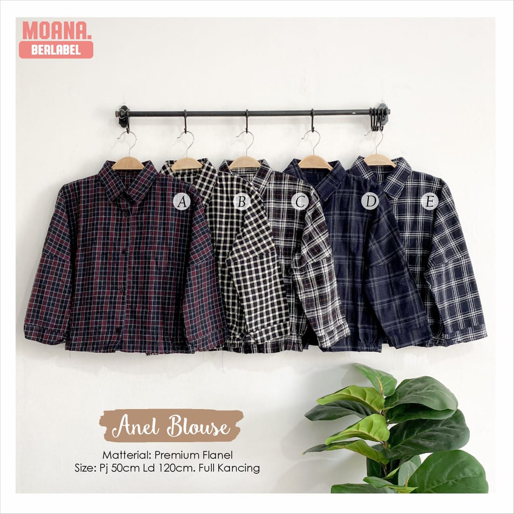 Atasan Motif Jumbo Wanita LD 120 Blouse Flanel Murah Premium