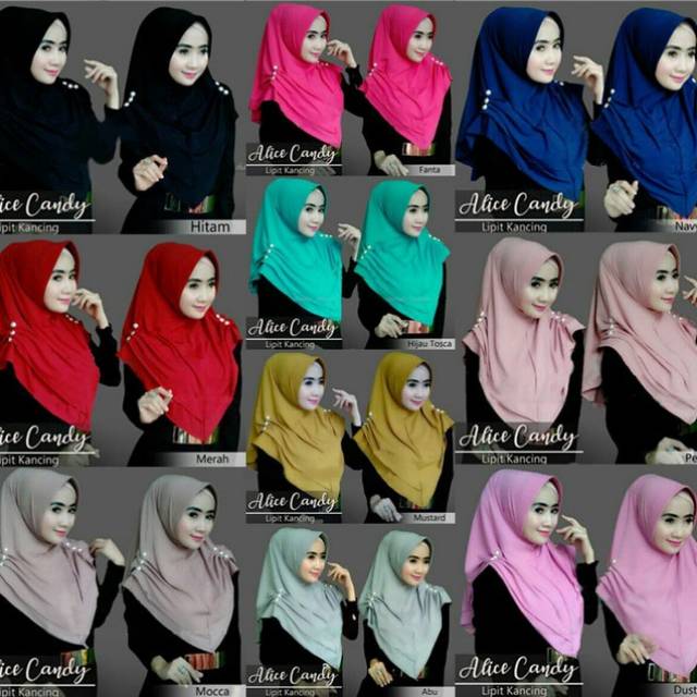 Hijab Alice Candy Lipit Kancing