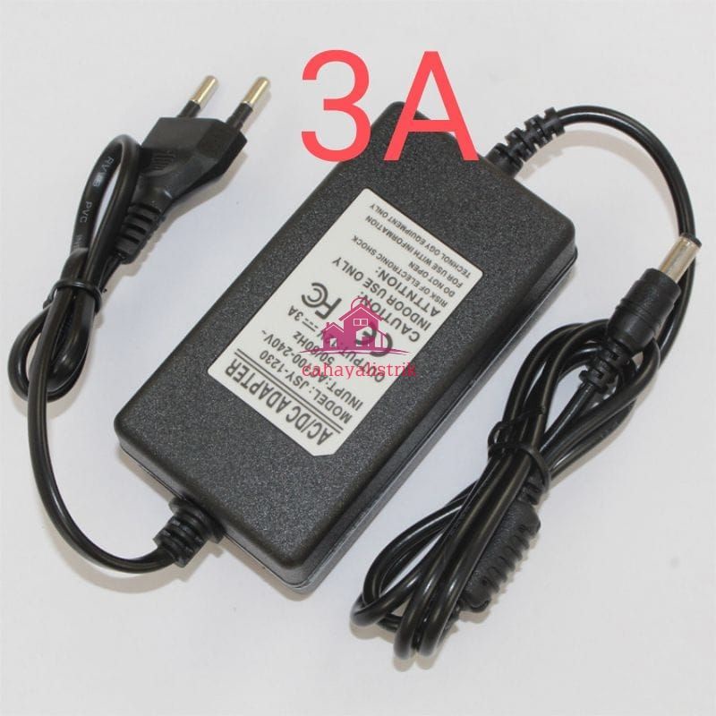 ADAPTOR DC 12V 2A 3A MURNI TRAFO POWER SUPPLY UNTUK LAMPU STRIP ALL CCTV DVR HDD ADP PSU BNC DRAT