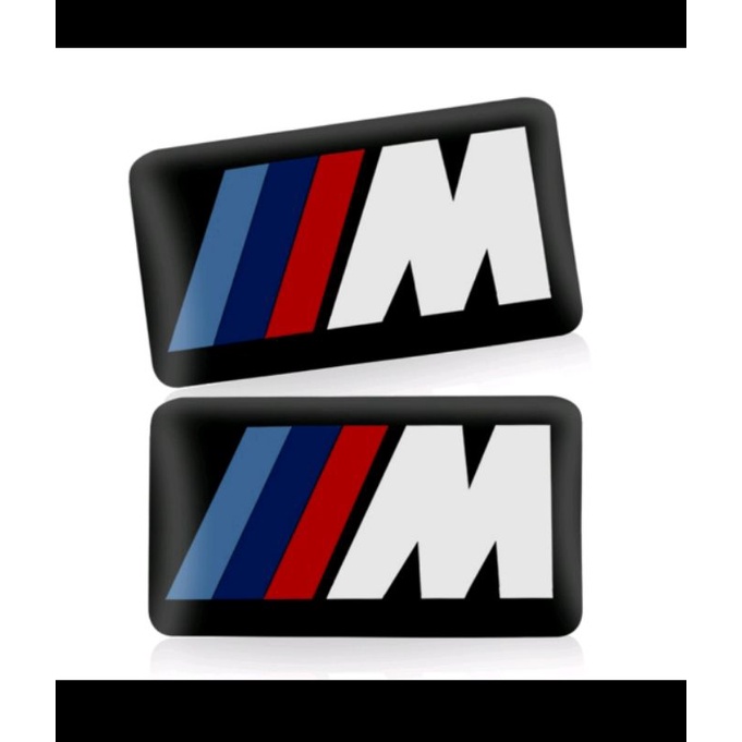 2Pc Emblem Gel Sticker Decals 3D Logo BMW M Performance Car Accecoris