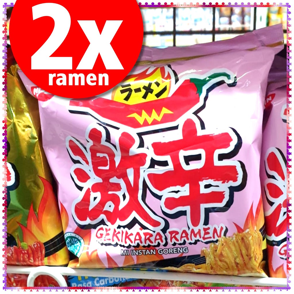 

2x gekikara RAMEN mi instan goreng Nissin mie goreng ramen 120 gr isi dua biji mi korea geki kara