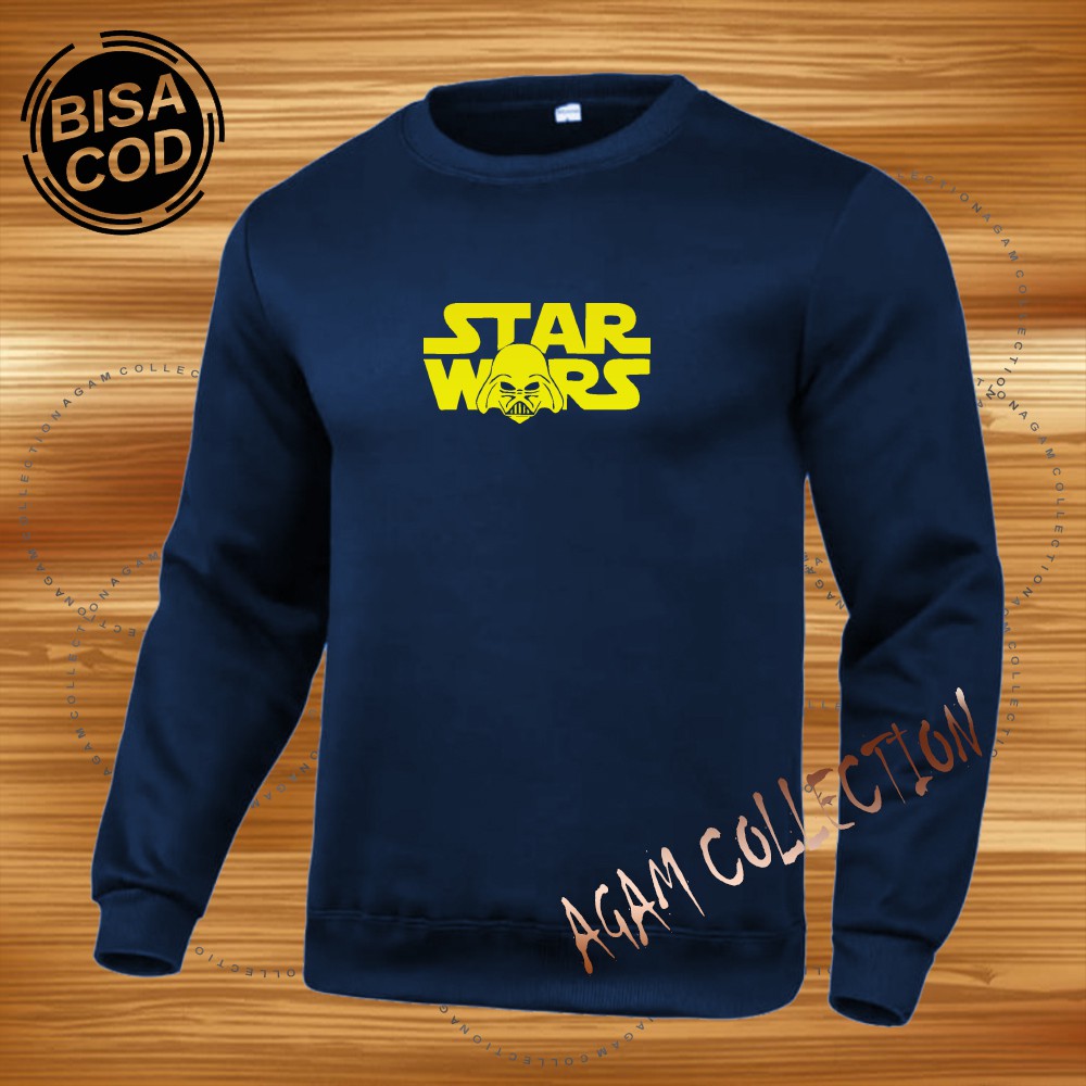 Agam collection Sweater Distro Star Wars  Premium Text Kuning Pria Wanita