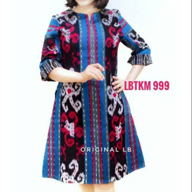 Dress tenun etnic kain tenun troso jepara