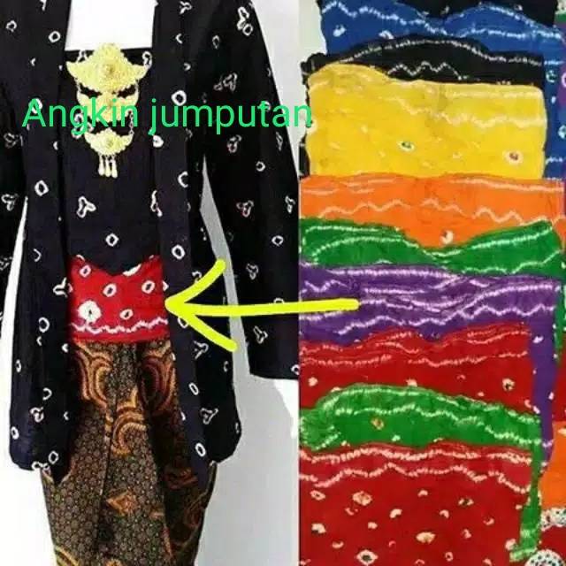 Angkin jumputan - Pengikat perut kebaya - Kemben jumput dan sesirangan