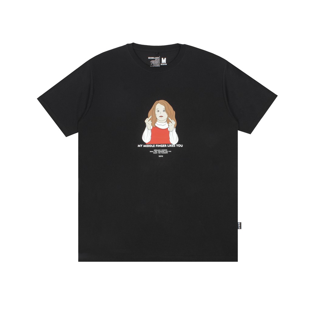 

Dobujack T-shirt Middlefinger Black tees