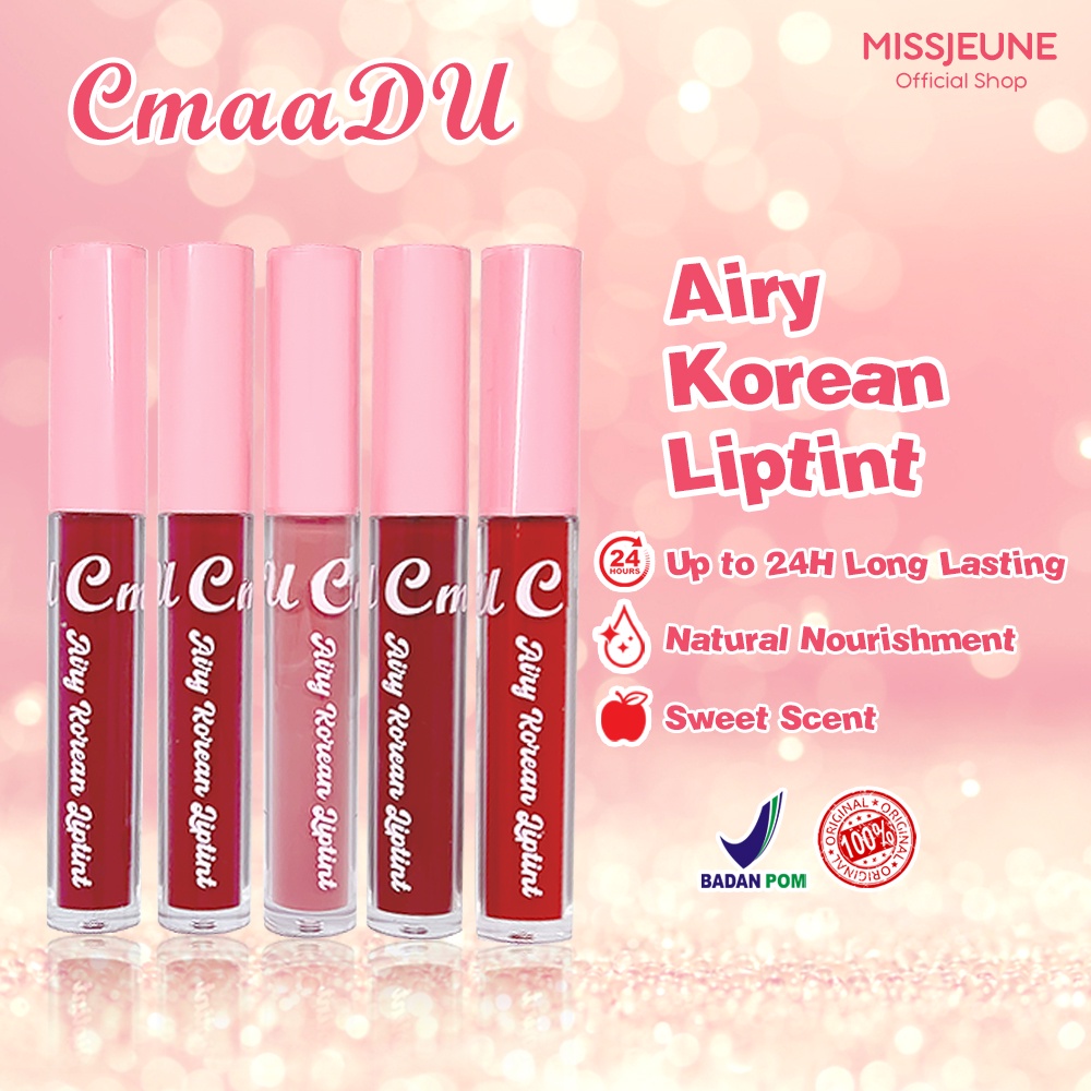 BPOM CMAADU AIRY KOREAN LIPTINT LONGLASTING Liptint korea Tahan lama Waterproof Transferproof