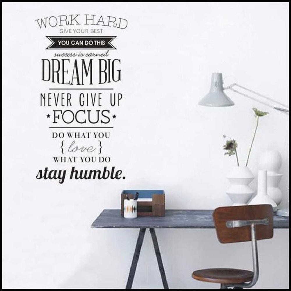 Jual Wall Sticker Dinding Kaca Motivasi Kata Bijak Work Hard