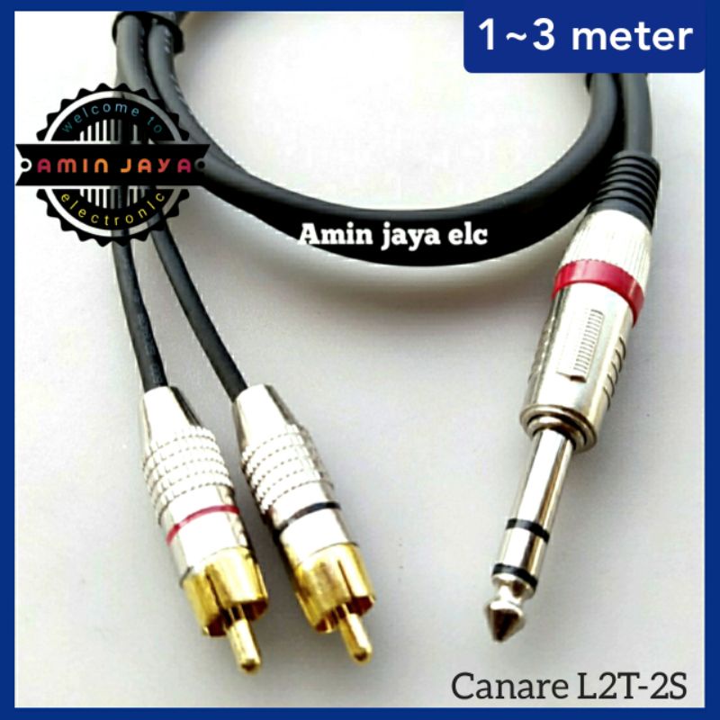 Kabel jack rca 2 ke 1 kabel jack 6,5 stereo to rca