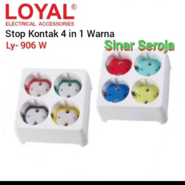 Stop kontak Colokan T 4 in 1 warna LOYAL Ly 906 W