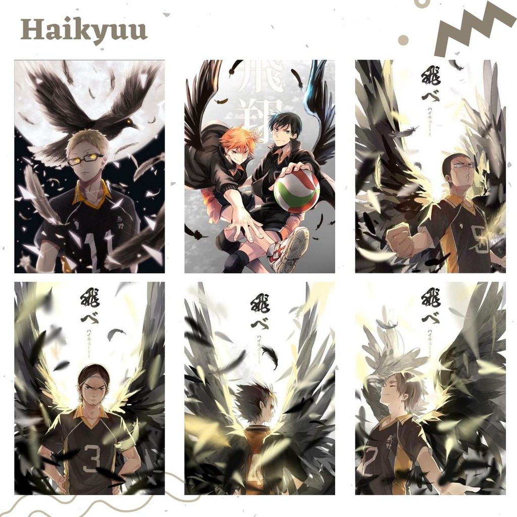 POSTER ANIME #2 (6 pcs) - BISA CUSTOM - POSTER DINDING - POSTER AESTHETIC - ANIME-Haikyuu