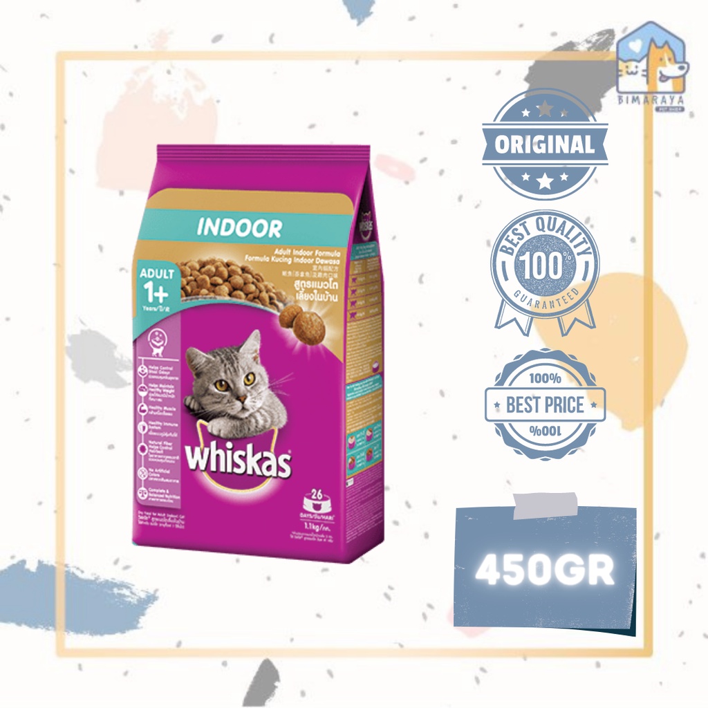 WHISKAS ADULT INDOOR 450GR FRESHPACK