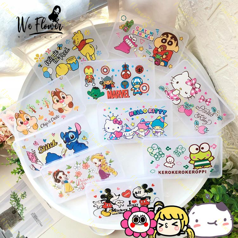 Kotak Penyimpanan Masker Desain Kartun Marvel Hello Kitty Ukuran 17.5x10 X 2.3cm