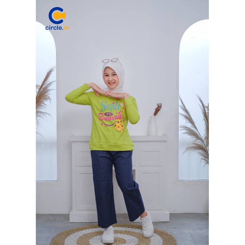 Setelan anak Sweatshirt Wit Cullotes by Circle.in