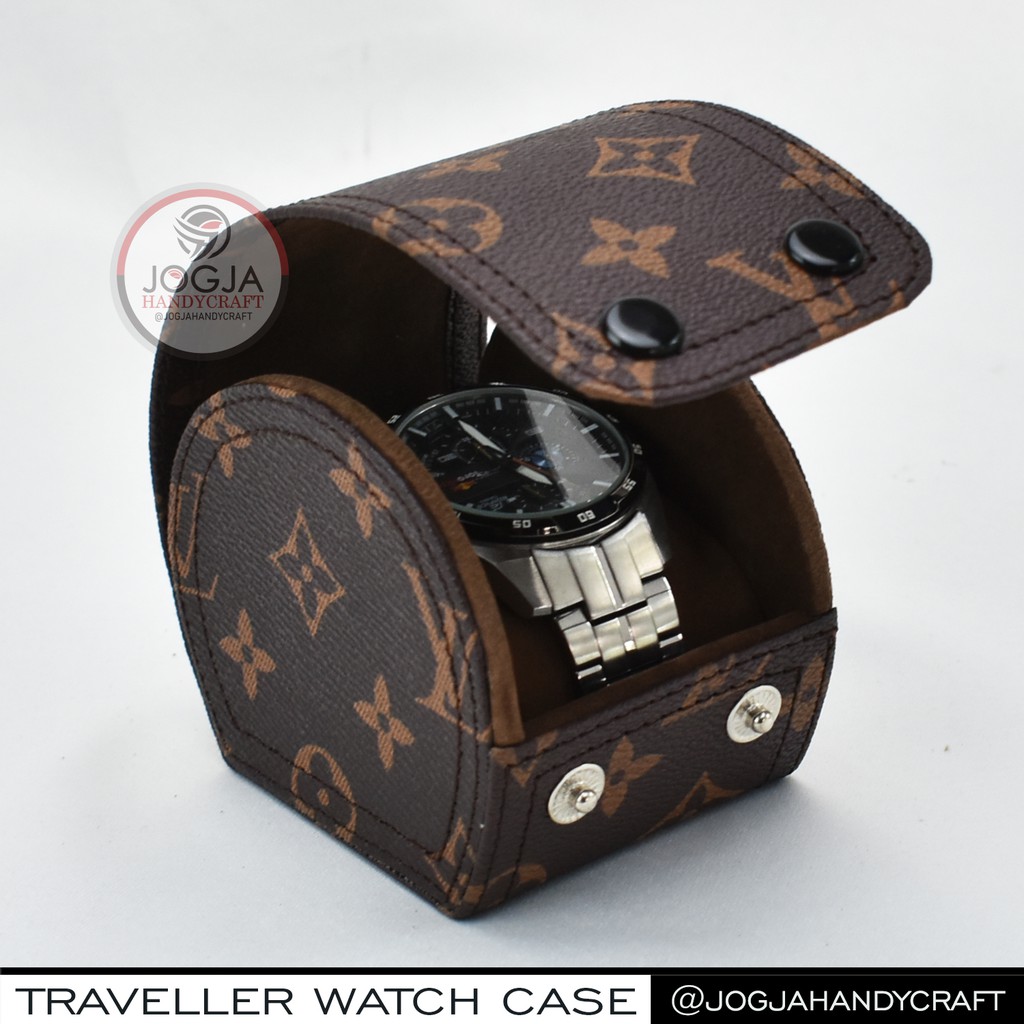 Single Travel Watch Box Kotak Tempat Jam Tangan Good Quality Jgja Handycraft / Travel Wtach Case