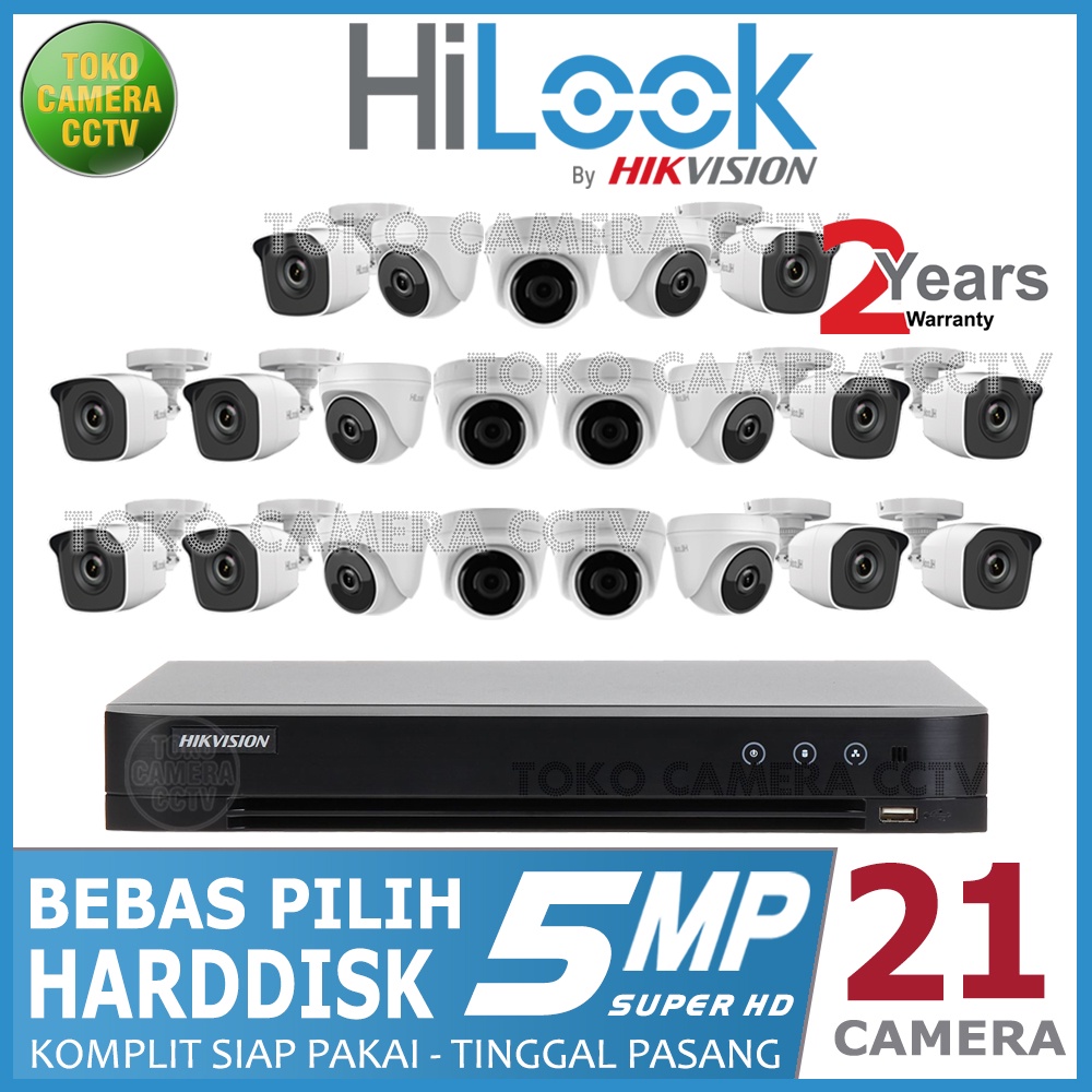 PAKET CCTV HILOOK 5MP 32 CHANNEL 21 KAMERA