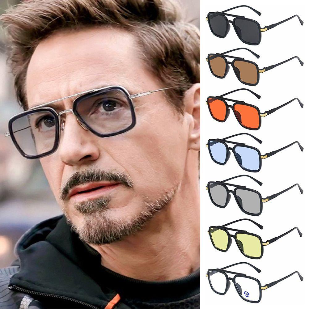 Lily Tony Stark Kacamata Hitam Kacamata Kotak Mewah Spider-Man Sun Glasses