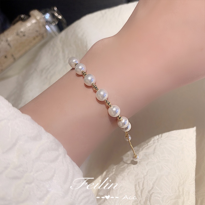 Gelang Manik-manik Wanita Korean version of simple, stylish and elegant pearl bracelet