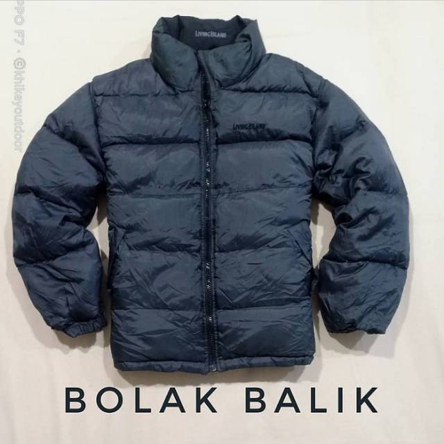 Jaket Bulu Angsa Bolak-balik Living Island Reversible Down Jacket Second Branded Original