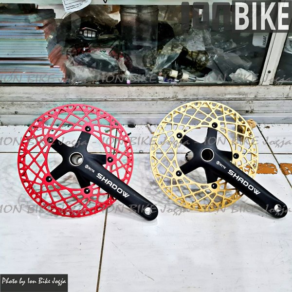 crank syte shadow 58T Hollowtech 2 HT 2 with BB murah ringan - crank syte sepeda lipat minion mini v