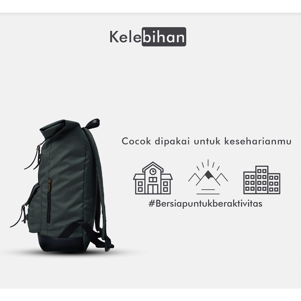 JAM SESSION ARMY |ManNeedMe x URBAN| Tas Ransel Punggung Pria Wanita Tas Backpack ORIGINAL