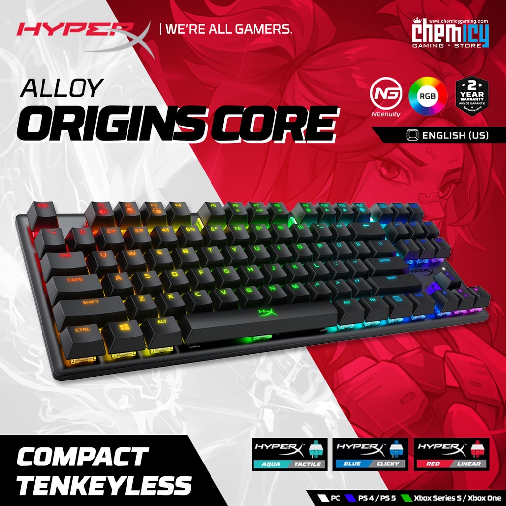 HyperX Alloy Origins Core PBT Keycaps RGB Mechanical Gaming Keyboard