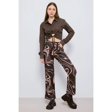 Abstract Marble Straight Leg Pants