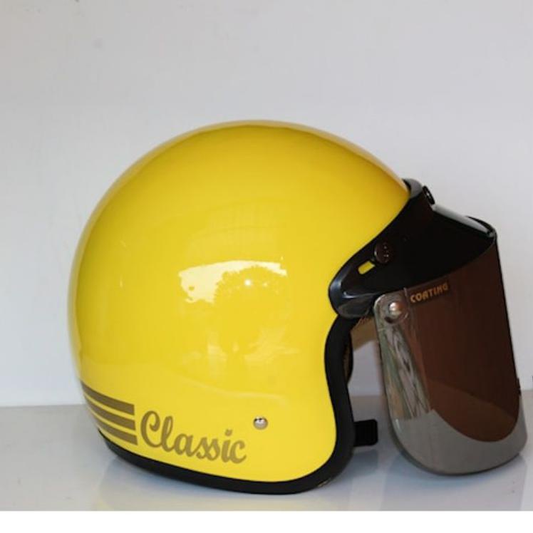 HELM BOGO DEWASA SNI KUNING TULISAN CLASSIC HELEM BOGO ASLI HELM MOTOR 4F8
