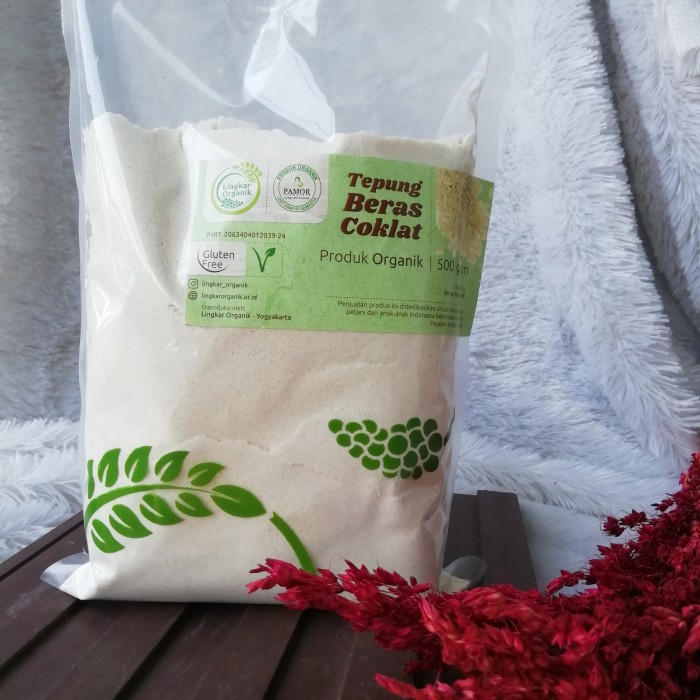 

ketan-beras-tepung- tepung beras coklat - lingkar organik 500gr -tepung-beras-ketan.